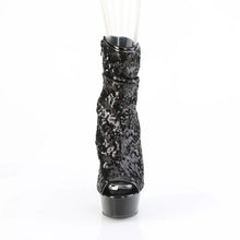 Load image into Gallery viewer, Tacones Pleaser DELIGHT-1008SQ Negro Sequins Mate
