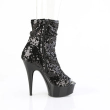 Load image into Gallery viewer, Tacones Pleaser DELIGHT-1008SQ Negro Sequins Mate
