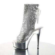 Cargar imagen en el visor de la galería, Tacones Pleaser DELIGHT-1018G Plata Gltr Cromo
