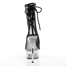 Cargar imagen en el visor de la galería, Tacones Pleaser DELIGHT-1018MSH Negro Charol Transparente
