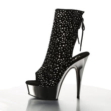 Cargar imagen en el visor de la galería, Tacones Pleaser DELIGHT-1018RS Negro Velvet Pewter
