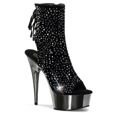 Cargar imagen en el visor de la galería, Tacones Pleaser DELIGHT-1018RS Negro Velvet Pewter
