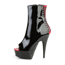 Cargar imagen en el visor de la galería, Tacones Pleaser DELIGHT-1025 Negro Rojo Charol
