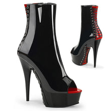 Cargar imagen en el visor de la galería, Tacones Pleaser DELIGHT-1025 Negro Rojo Charol
