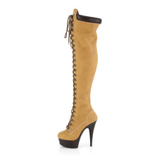 Cargar imagen en el visor de la galería, Tacones Pleaser DELIGHT-3000TL Tan Nubuck Piel
