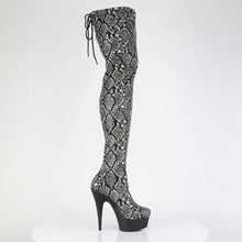 Load image into Gallery viewer, Tacones Pleaser DELIGHT-3008SP-BT Gris Negro Snake
