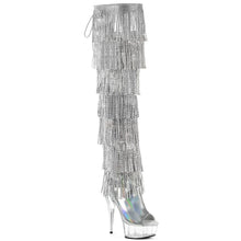 Cargar imagen en el visor de la galería, Tacones Pleaser DELIGHT-3017HG-RSF Plata Holo Pu
