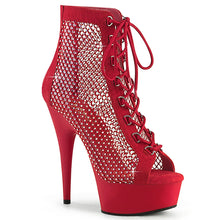 Cargar imagen en el visor de la galería, Tacones Pleaser DELIGHT-600-33RM Rojo Faux Suede
