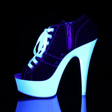 Load image into Gallery viewer, Tacones Pleaser DELIGHT-600SK-01 Negro Canvas Neon
