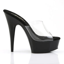 Cargar imagen en el visor de la galería, Tacones Pleaser DELIGHT-601 Transparente Negro
