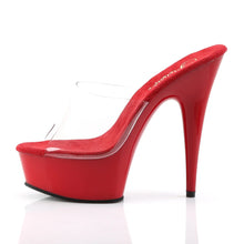 Cargar imagen en el visor de la galería, Tacones Pleaser DELIGHT-601 Transparente Rojo
