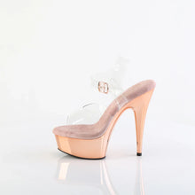 Cargar imagen en el visor de la galería, Tacones Pleaser DELIGHT-608 Transparente Oro Rosa
