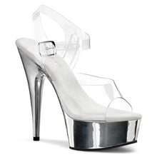 Load image into Gallery viewer, Tacones Pleaser DELIGHT-608 Transparente Plata Cromo
