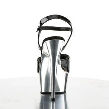 Load image into Gallery viewer, Tacones Pleaser DELIGHT-609 Negro Plata Cromo
