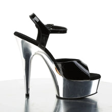 Load image into Gallery viewer, Tacones Pleaser DELIGHT-609 Negro Plata Cromo
