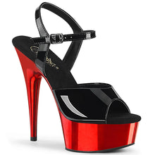 Load image into Gallery viewer, Tacones Pleaser DELIGHT-609 Negro Charol Rojo

