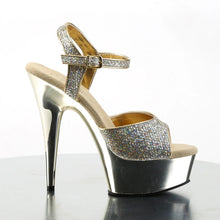 Cargar imagen en el visor de la galería, Tacones Pleaser DELIGHT-609G Dorado Gltr Cromo
