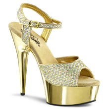 Cargar imagen en el visor de la galería, Tacones Pleaser DELIGHT-609G Dorado Gltr Cromo
