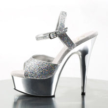 Load image into Gallery viewer, Tacones Pleaser DELIGHT-609G Plata Gltr Cromo
