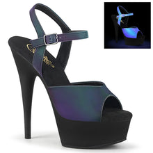 Cargar imagen en el visor de la galería, Tacones Pleaser DELIGHT-609REFL Verde Reflective Negro
