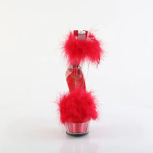 Cargar imagen en el visor de la galería, Tacones Pleaser DELIGHT-624F Transparente Rojo Fur
