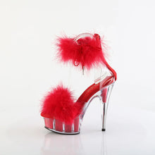 Cargar imagen en el visor de la galería, Tacones Pleaser DELIGHT-624F Transparente Rojo Fur
