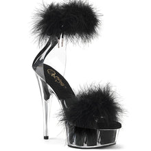 Carregar imagem no visualizador da galeria, Tacones Pleaser DELIGHT-624F Transparente Negro Fur
