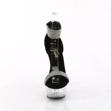 Load image into Gallery viewer, Tacones Pleaser DELIGHT-641 Negro Shimmery Fabric

