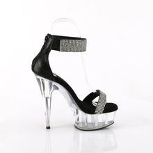 Load image into Gallery viewer, Tacones Pleaser DELIGHT-641 Negro Shimmery Fabric
