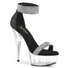 Load image into Gallery viewer, Tacones Pleaser DELIGHT-641 Negro Shimmery Fabric

