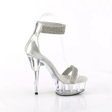 Cargar imagen en el visor de la galería, Tacones Pleaser DELIGHT-641 Plata Shimmery Fabric
