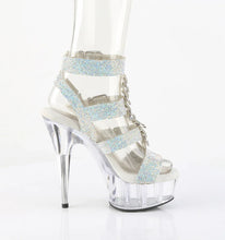 Load image into Gallery viewer, Tacones Pleaser DELIGHT-656RS Plata Transparente
