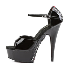 Cargar imagen en el visor de la galería, Tacones Pleaser DELIGHT-660FH Negro Rojo Charol
