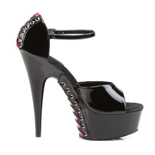 Cargar imagen en el visor de la galería, Tacones Pleaser DELIGHT-660FH Negro Rojo Charol
