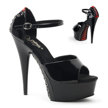 Cargar imagen en el visor de la galería, Tacones Pleaser DELIGHT-660FH Negro Rojo Charol
