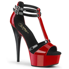 Cargar imagen en el visor de la galería, Tacones Pleaser DELIGHT-663 Rojo Negro Charol
