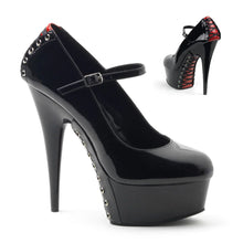 Load image into Gallery viewer, Zapatos Pleaser DELIGHT-687FH Negro Rojo Charol
