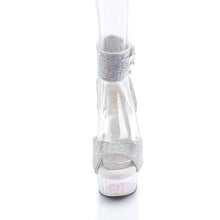 Cargar imagen en el visor de la galería, Tacones Pleaser DELIGHT-691HTRS - Plata Strass / Holográfico
