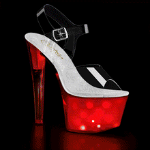 Carregar imagem no visualizador da galeria, Tacones Pleaser DISCOLITE-708 Transparente White Glow
