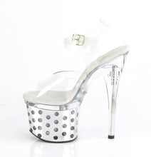 Cargar imagen en el visor de la galería, Tacones Pleaser DISCOLITE-708DOTS Transparente Plata Cromo
