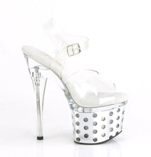 Cargar imagen en el visor de la galería, Tacones Pleaser DISCOLITE-708DOTS Transparente Plata Cromo
