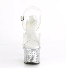 Load image into Gallery viewer, Tacones Pleaser DISCOLITE-708FLP Transparente Plata Cromo
