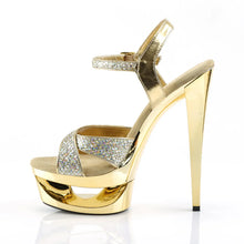 Carregar imagem no visualizador da galeria, Tacones Pleaser ECLIPSE-619G Dorado Gltr Cromo
