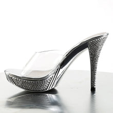 Cargar imagen en el visor de la galería, Tacones Fabulicious ELEGANT-401 Transparente Plata Cromo
