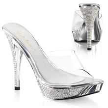 Cargar imagen en el visor de la galería, Tacones Fabulicious ELEGANT-401 Transparente Plata Cromo
