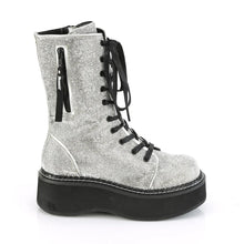 Load image into Gallery viewer, Botas Demonia EMILY-362 Plata Piel vegana-Rhinstone
