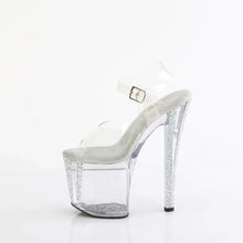 Cargar imagen en el visor de la galería, Tacones Pleaser ENCHANT-708AQUA-04 Transparente Plata Purpurina
