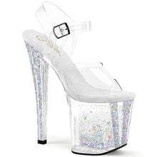 Cargar imagen en el visor de la galería, Tacones Pleaser ENCHANT-708AQUA-04 Transparente Plata Purpurina
