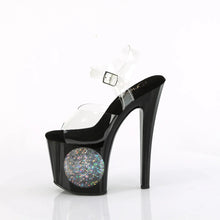 Cargar imagen en el visor de la galería, Tacones Pleaser ENCHANT-708LT-CIRCLE Transparente Negro Plata

