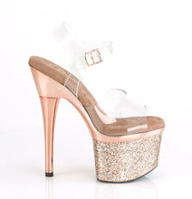 Carregar imagem no visualizador da galeria, Tacones Pleaser ESTEEM-708CHLG Transparente Oro Rosa
